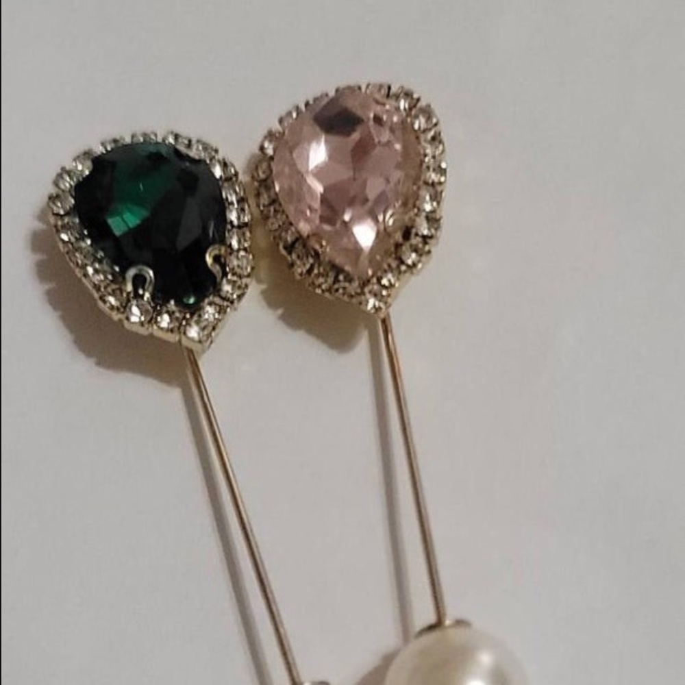 2 Sparkle Rhinestone Lapel/Hat Piin 2 /2.5”